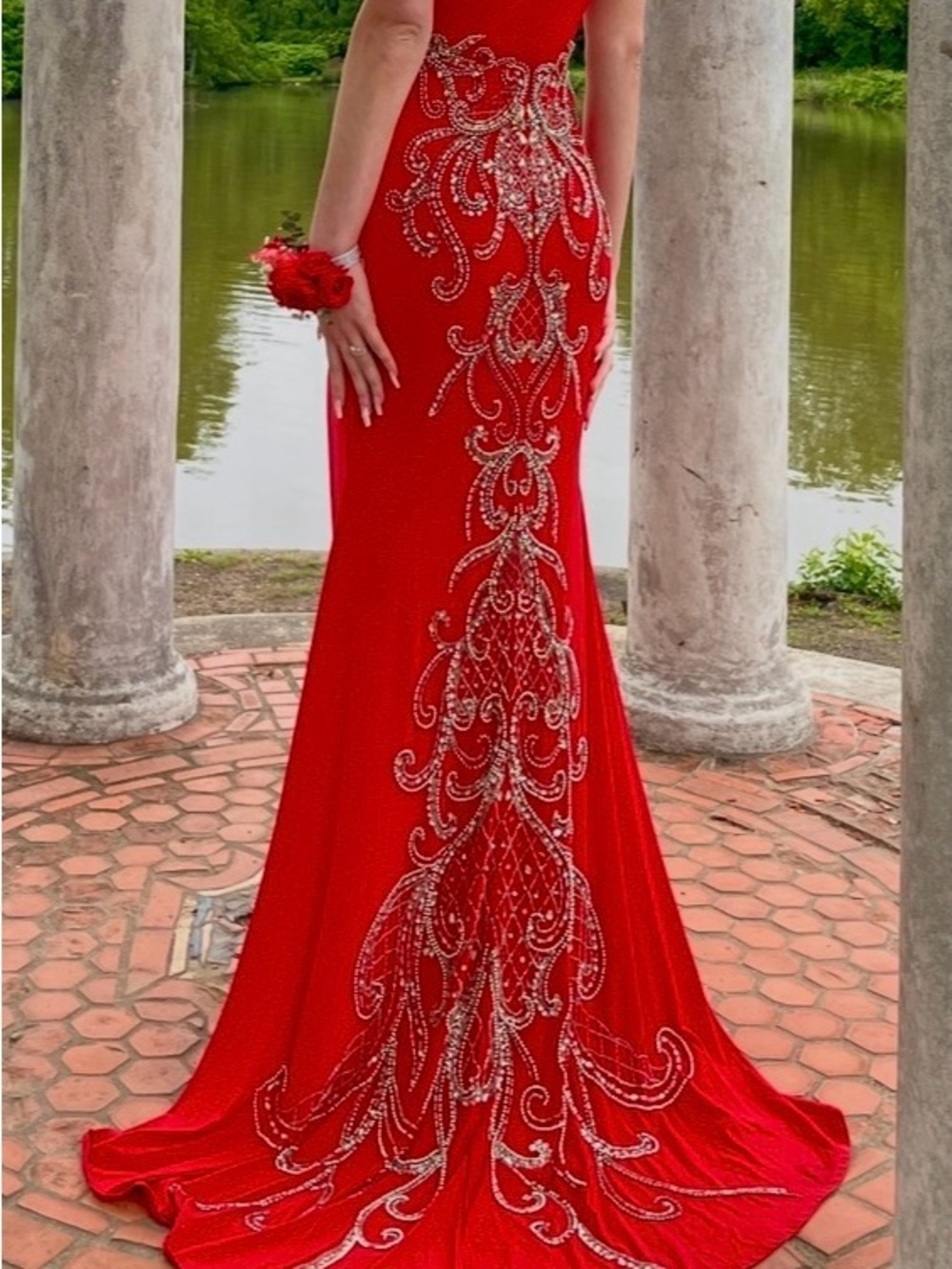Red Embellished Evening Gown - Formal Women’s Dress